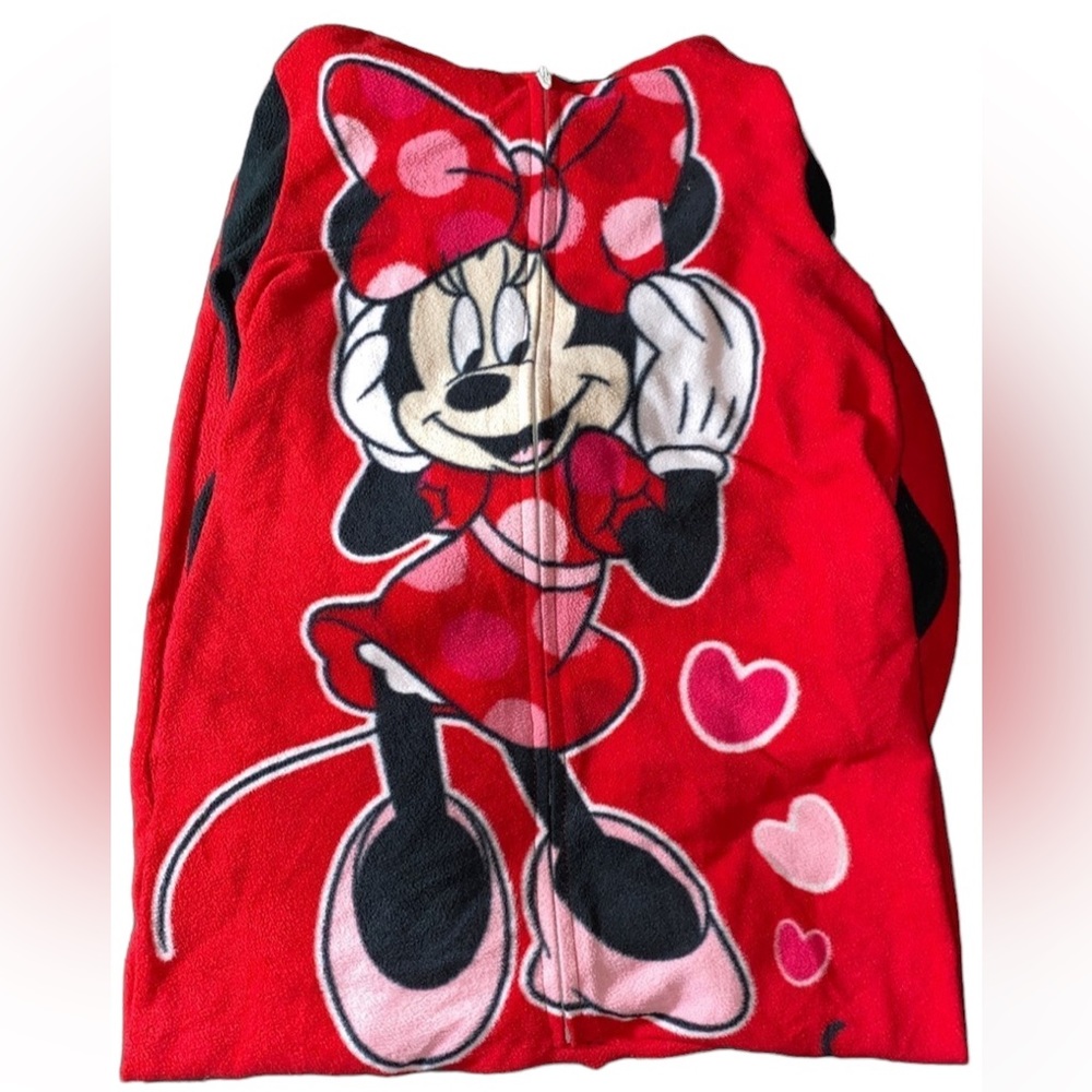 Disney Minnie Mouse hooded Onesie footless pajama size 10
